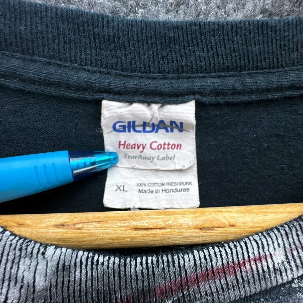 Dragon Skull T Shirt Mens Extra Large Black Red Grunge Punk Goth AOP Gildan - Picture 4 of 11